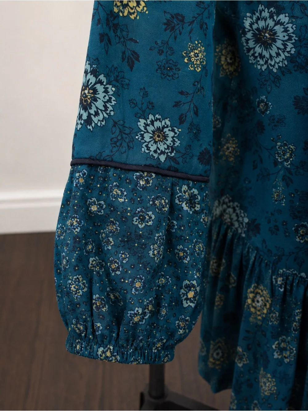 Sonoma Blue Floral Peasant Dress 0X 12W/14W Boho Rayon